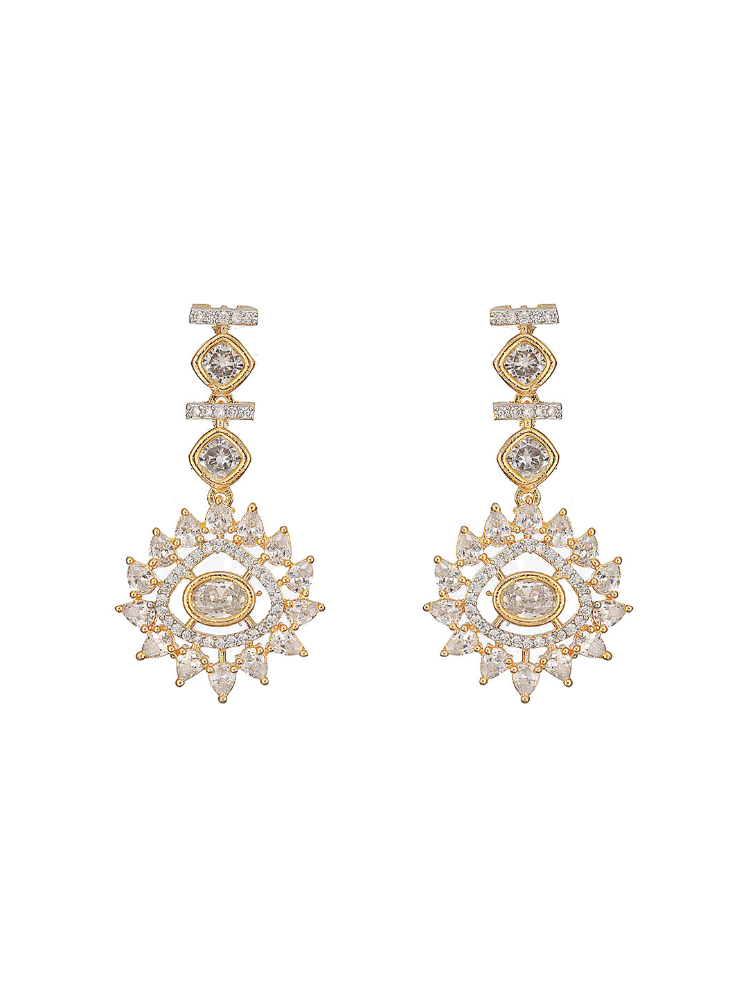 Gold Toned AD Studded Star Shaped Minimal Jewellery Set