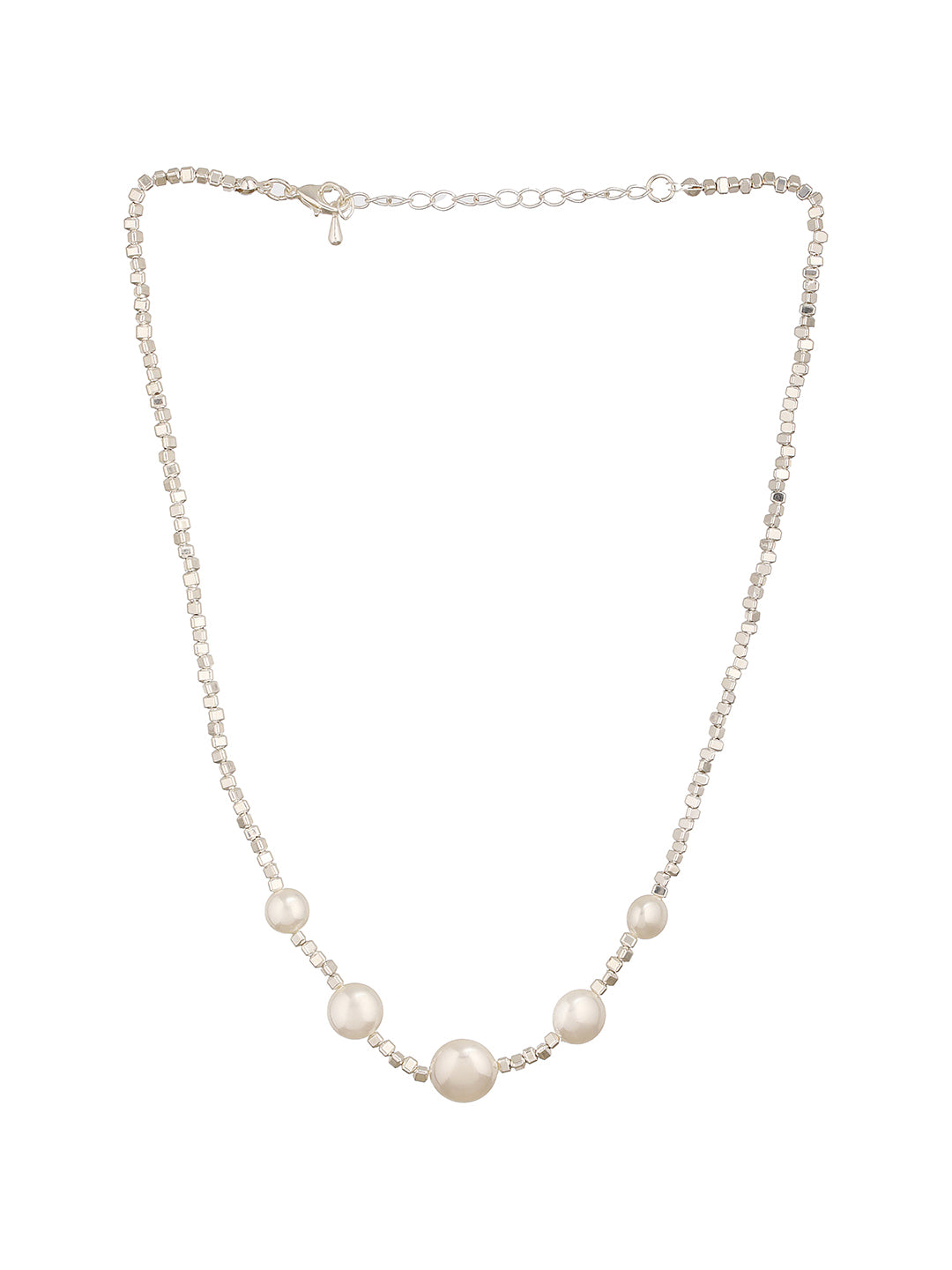 Anti-Tarnish Rhodium Plated Celestial faux  Pearl Luxurious Necklace & Chain