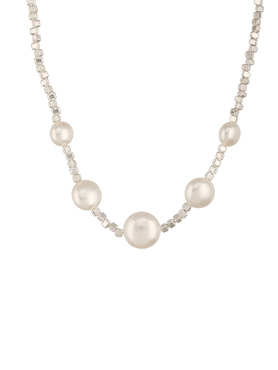 Anti-Tarnish Rhodium Plated Celestial faux  Pearl Luxurious Necklace & Chain