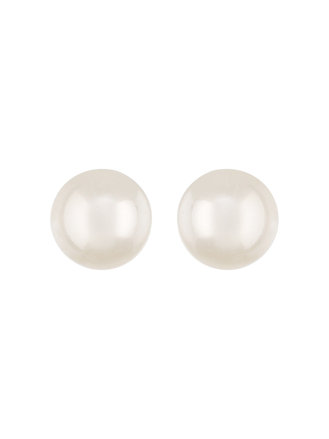 Anti-Tarnish Rhodium Toned Button Pearls Of 20mm  Dailywear Studds Earrings