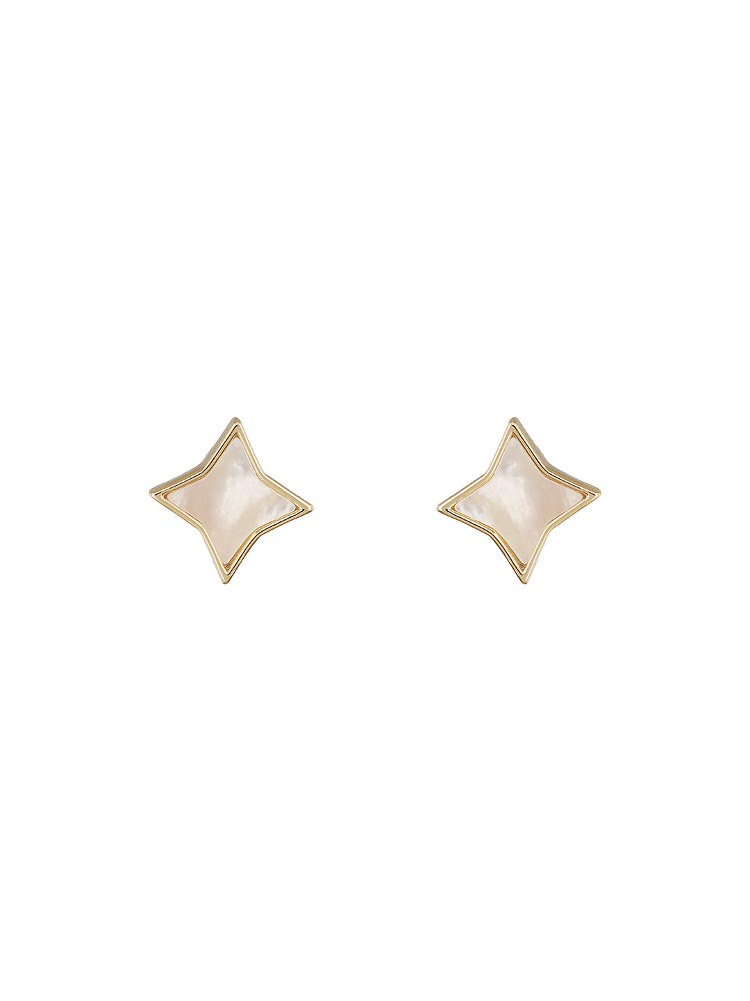 Anti-Tarnish Gold Toned Faux Pearl Star Shaped Minimal Pendant Jewellery Set