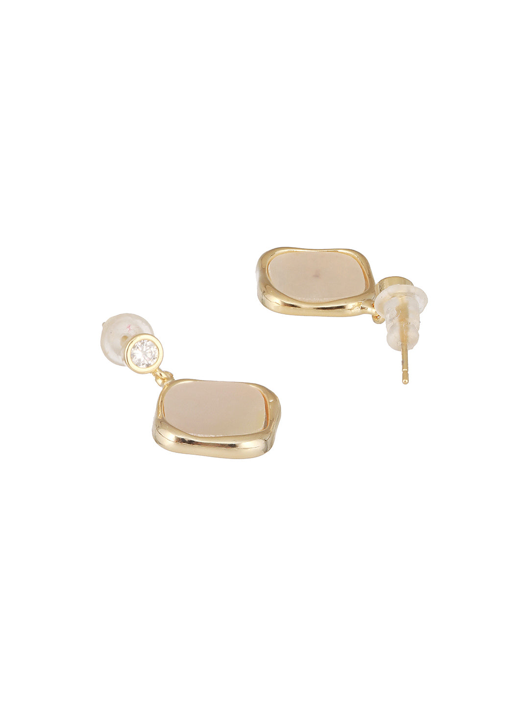 Anti-Tarnish Gold Plated Faux Pearl Minimal Geometric Pendant Chain Jewellery Set