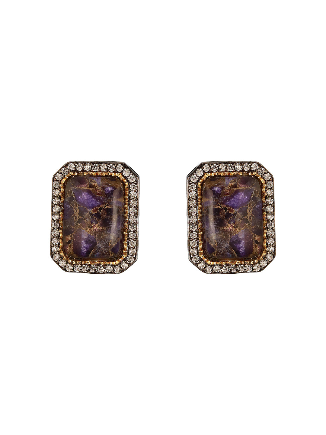 Gold Toned Amethyst Kundan Studded Layered Pearl Necklace Choker Jewellery Set