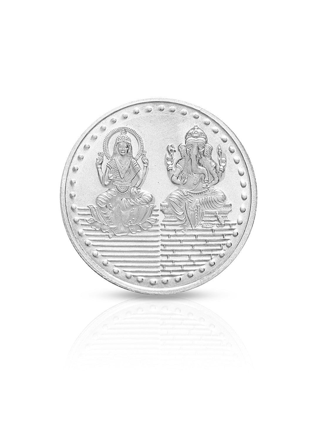 Laxmi Ganesh 10 gram 999 Round Silver Coin
