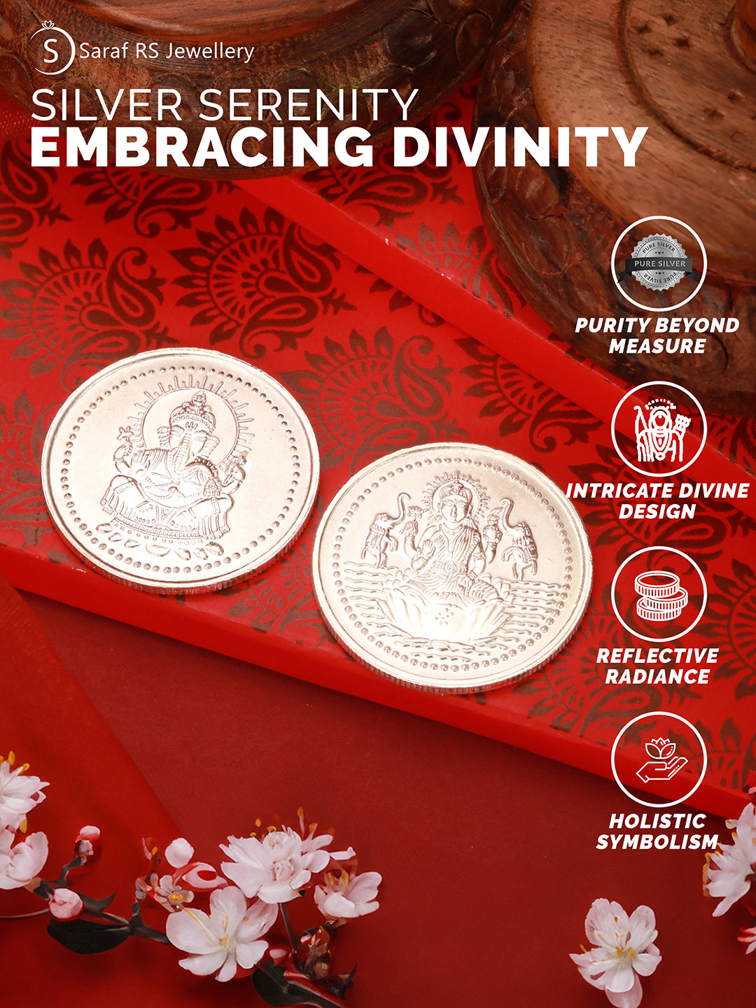 Laxmi Ganesh 20 gram 999 round Silver Coin