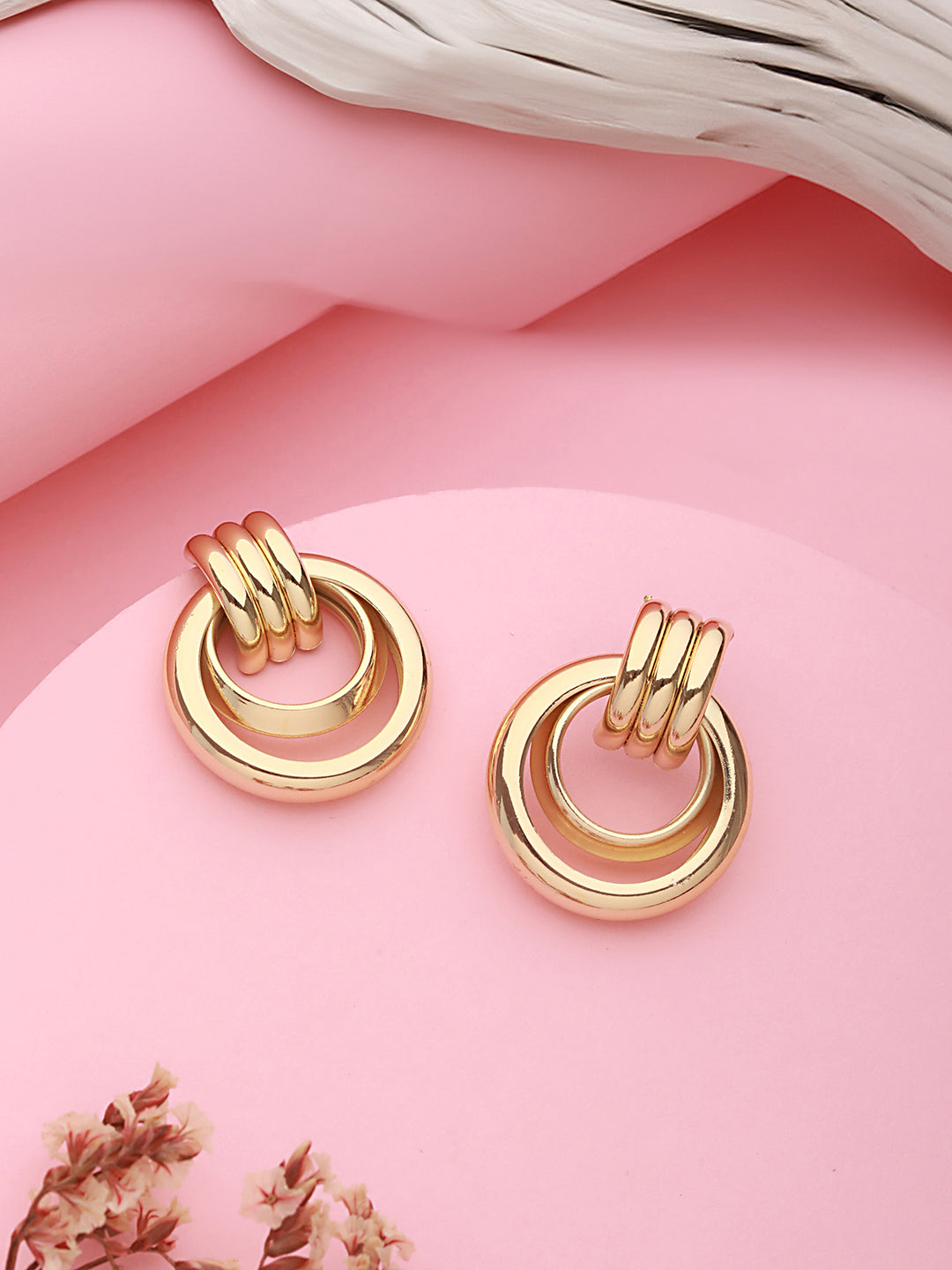 Anti-Tarnish 18k Gold Plated Concentric Hoop Earrings
