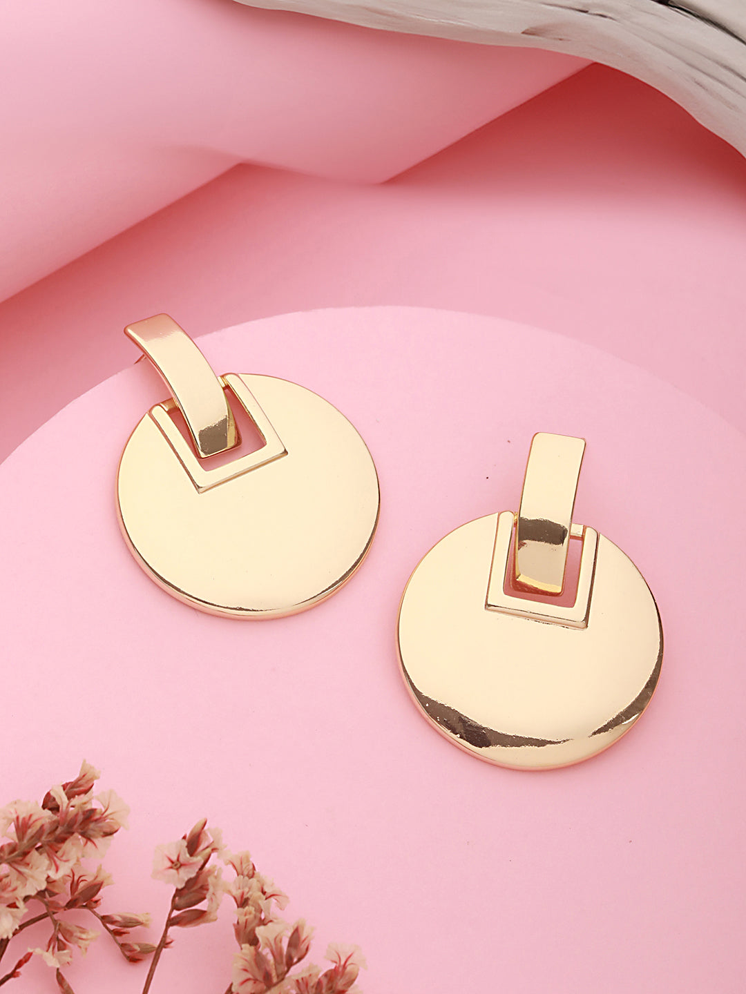 Anti-Tarnish 18k Gold Plated Bold Circular statement earrings