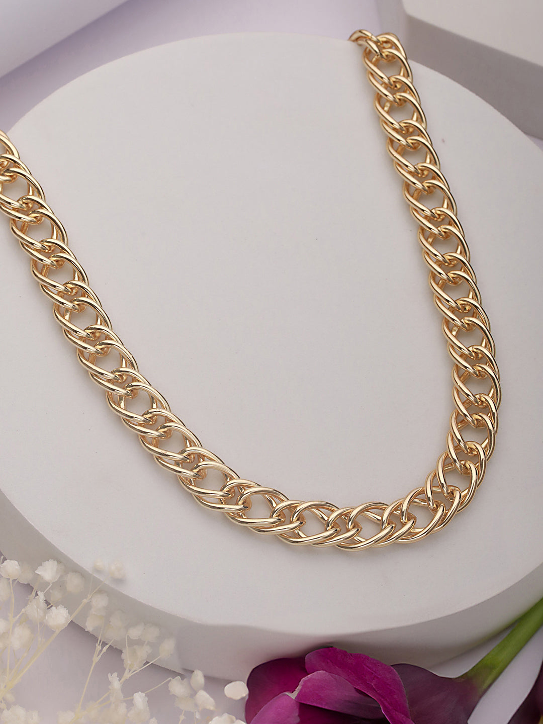 Anti-Tarnish Gold Plated Chunky  Link Chain Necklace