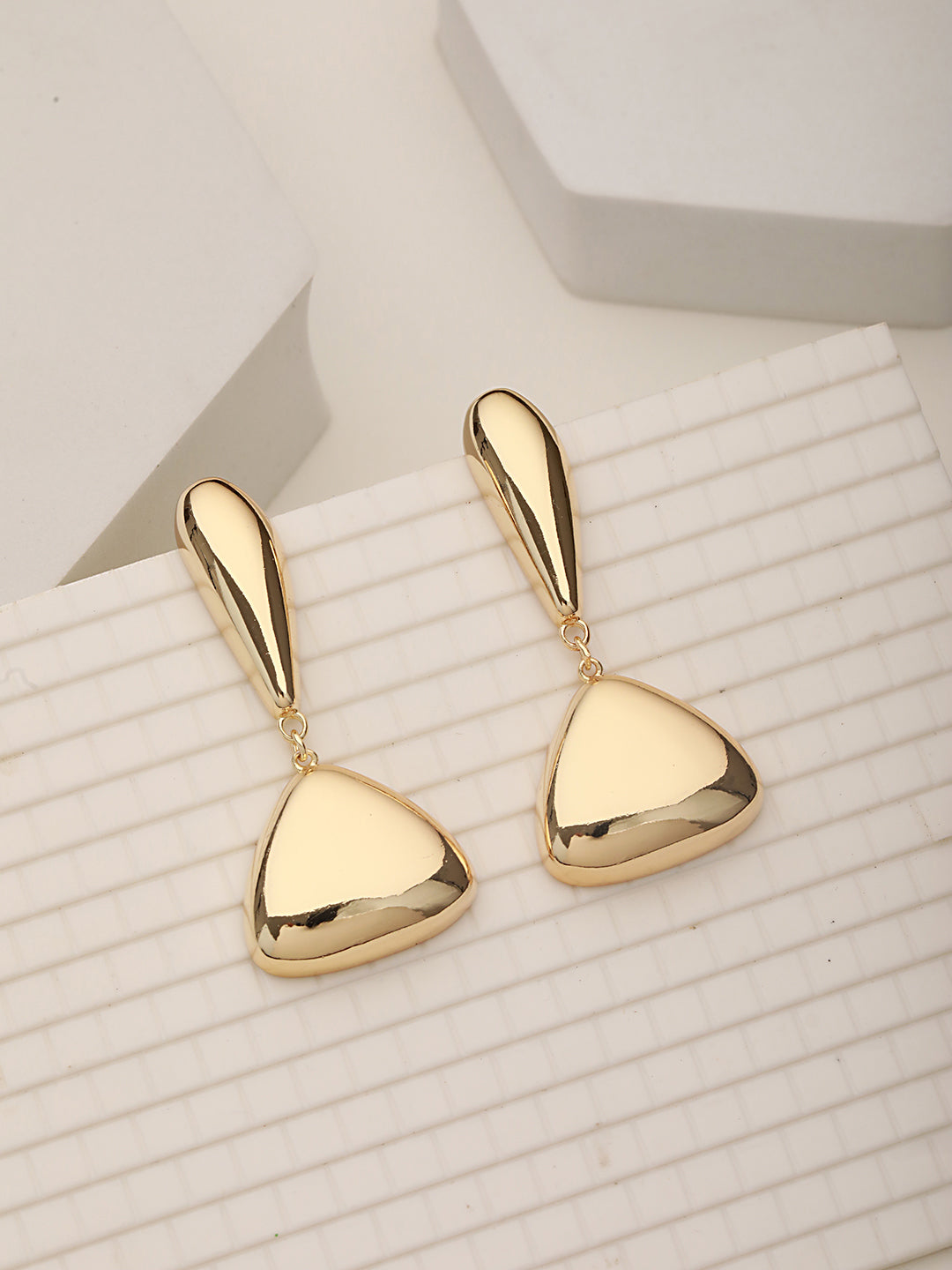 Anti-Tarnish Gold Plated water Drop Shaped Luxe Drop Earrings