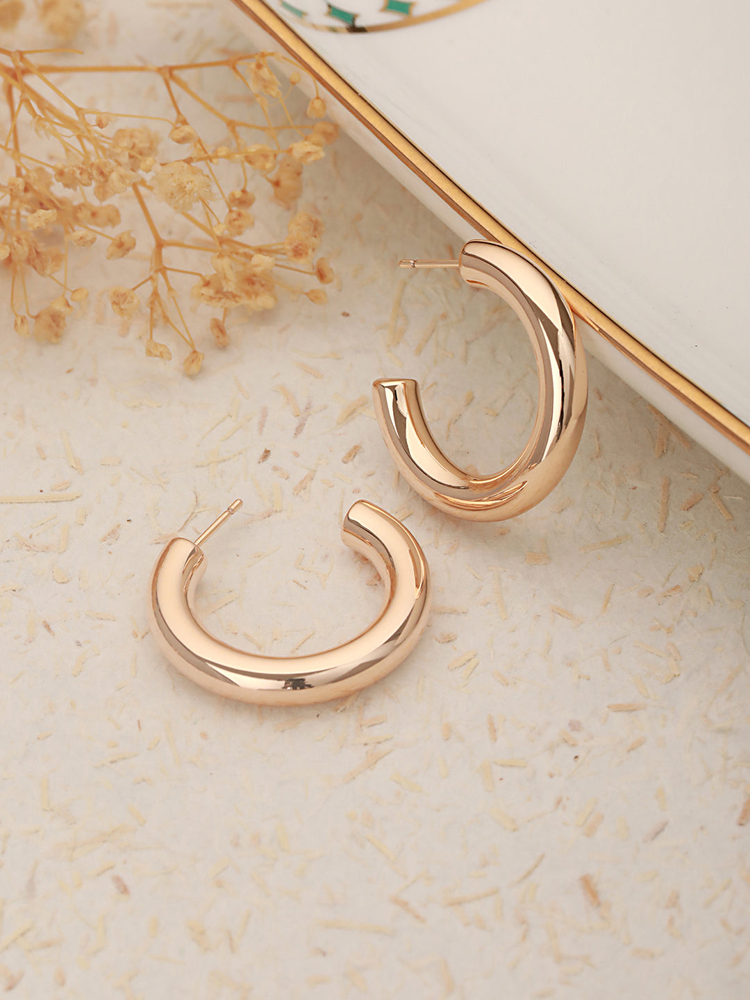 Anti-Tarnish Gold Plated Styling C Hoops earrings