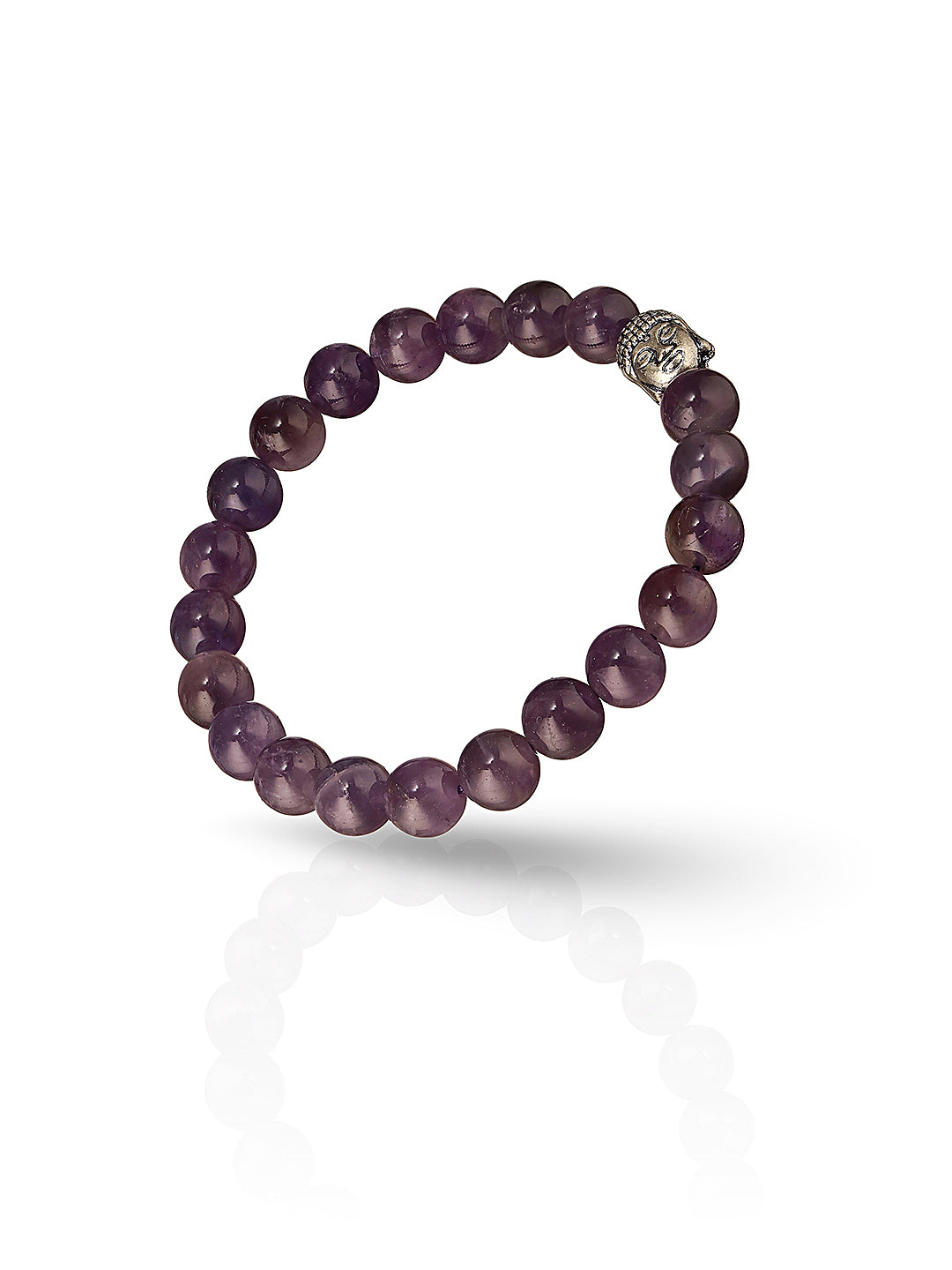 Natural Amethyst Stone Bead Bracelet for Positive Energy & Balance