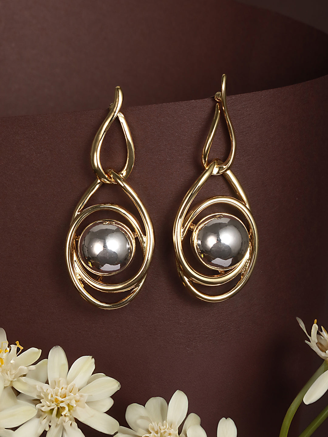 Anti-Tarnish 18k Gold & Silver Plated Orbital Hoop Earrings