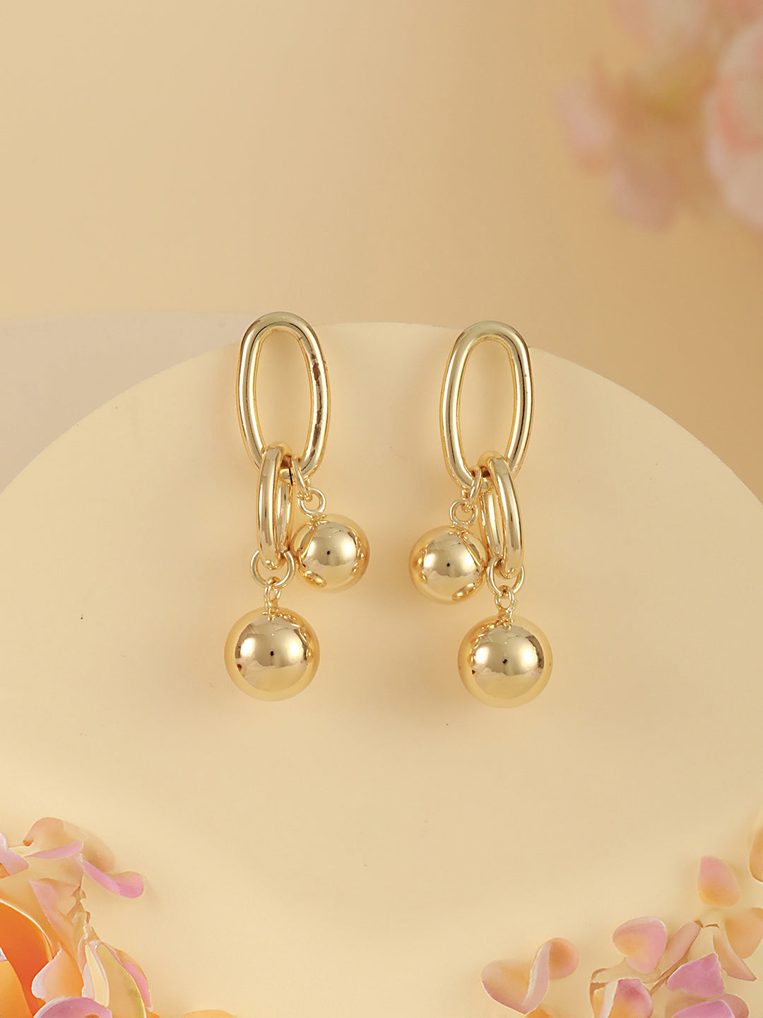 Anti-Tarnish 18k Gold Plated Dangling Orb Earrings