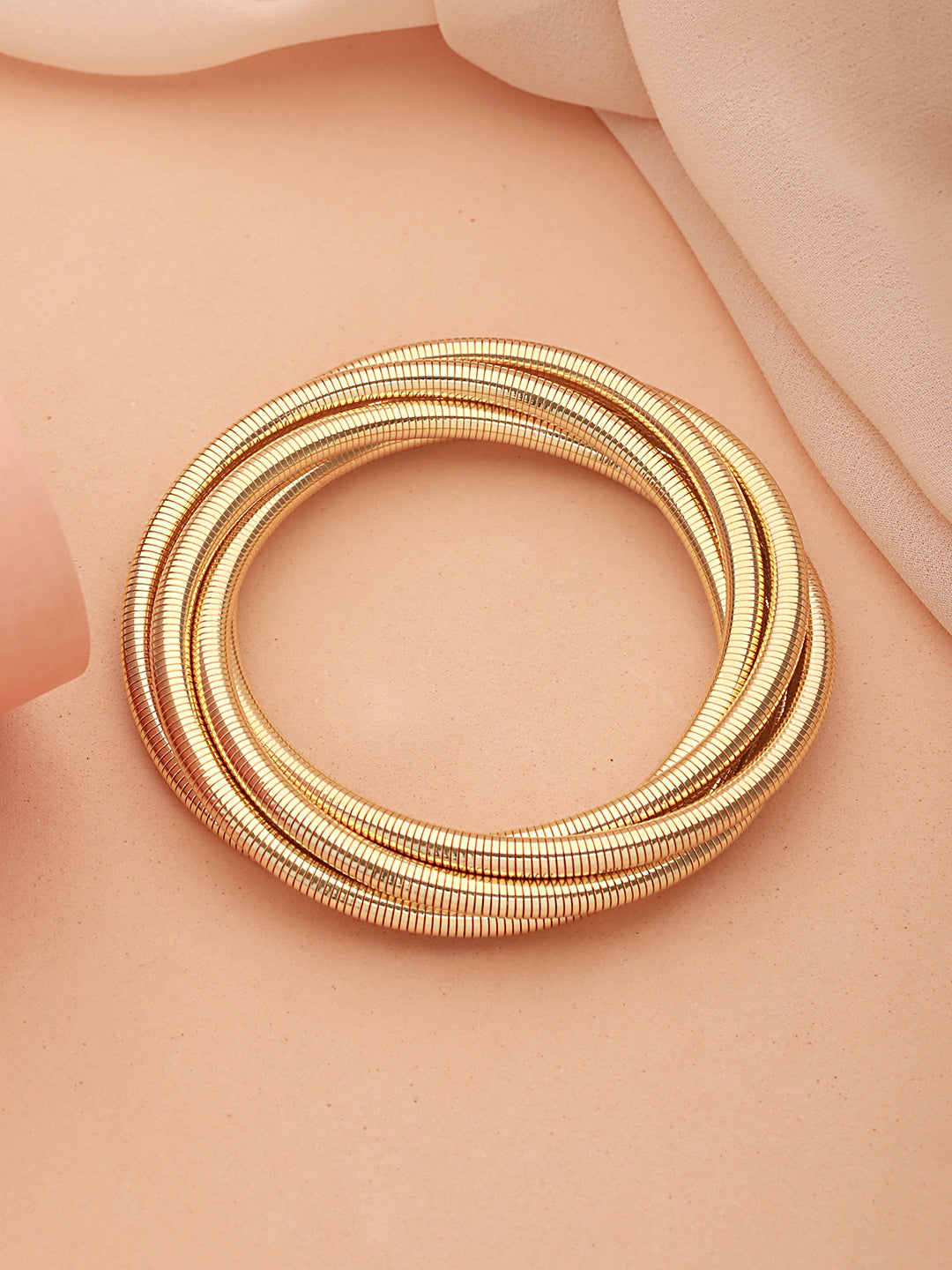 Anti-Tarnish 18k Gold plated Wrapped Snake Bangle Bracelet