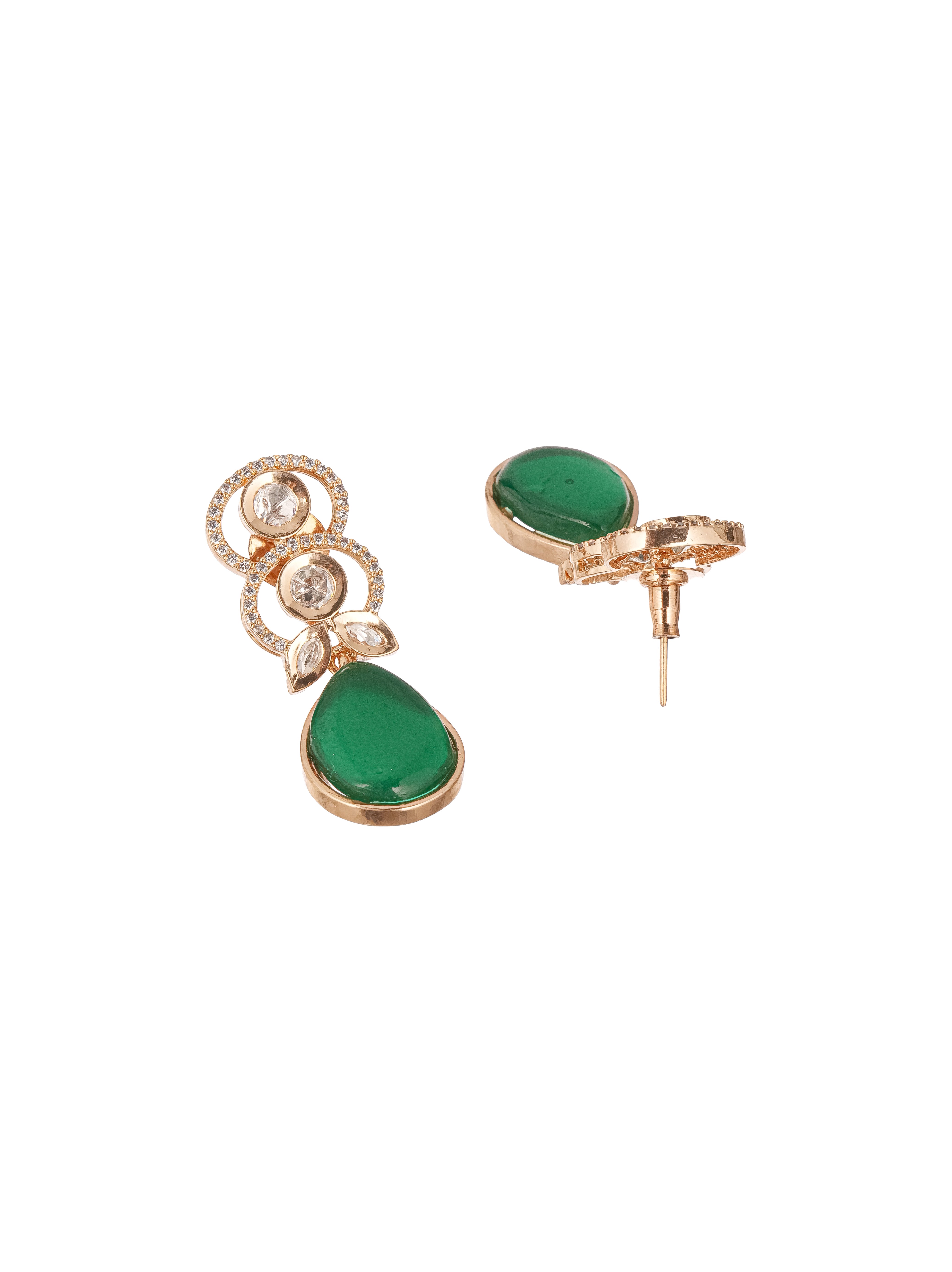 Gold Plated Navratan Multicoloured Kundan Studded Layered Floral Designer Jewellery Set