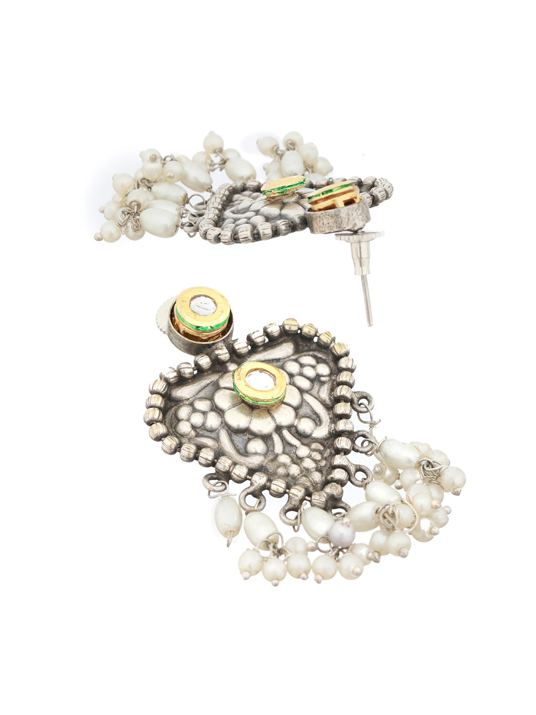 Oxidised Stone Studded Fusion statement Jewellery set