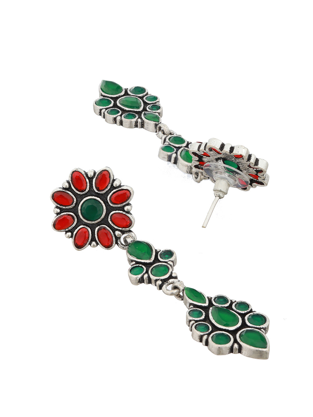 Yellow stone studded Drop Earrings