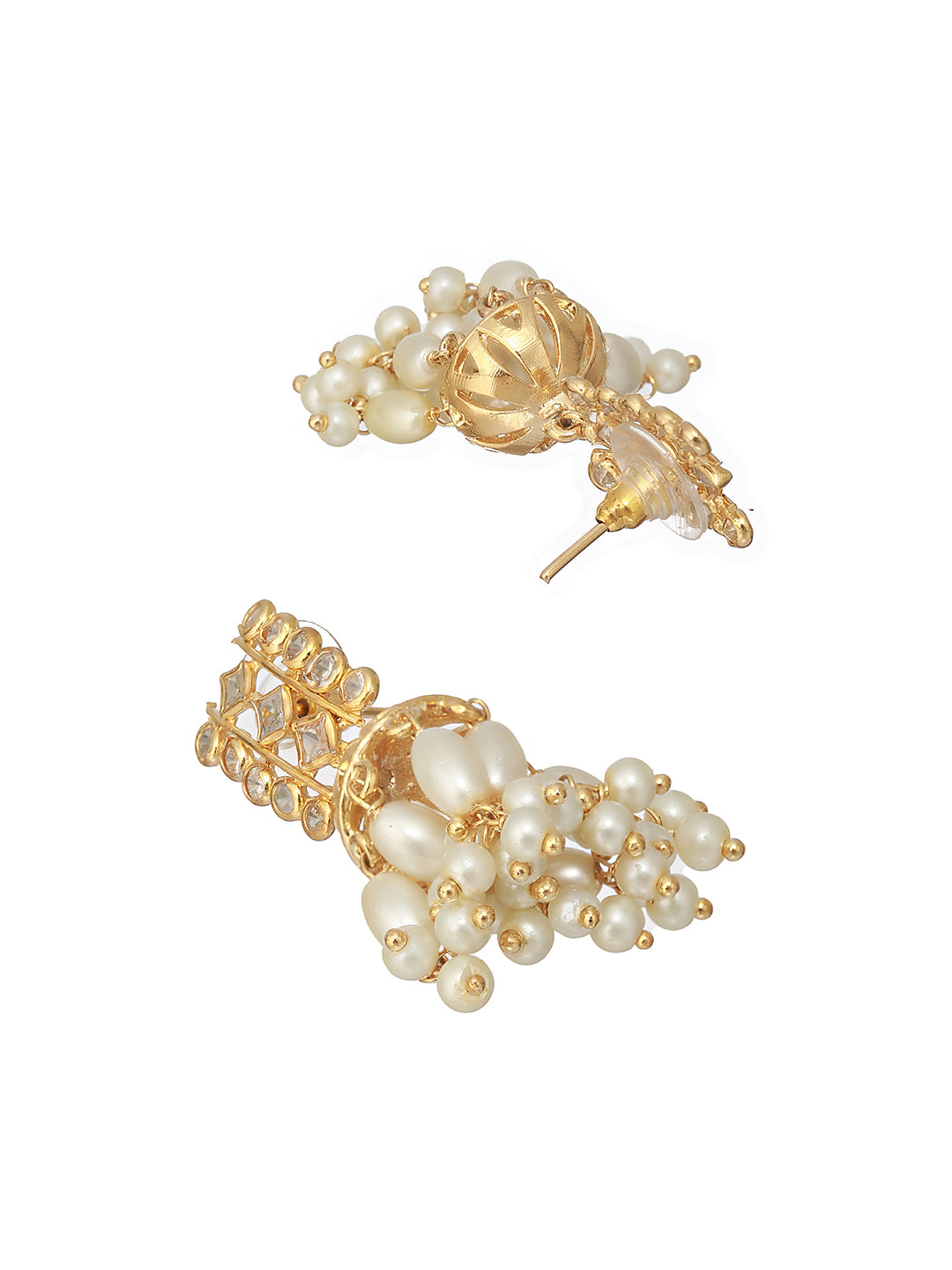 Gold Toned Pearl Beaded Minimal Choker Jewellery  Set