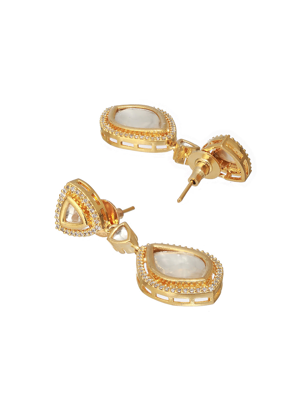 Gold Plated Original Kundan Studded Dangler  Earring