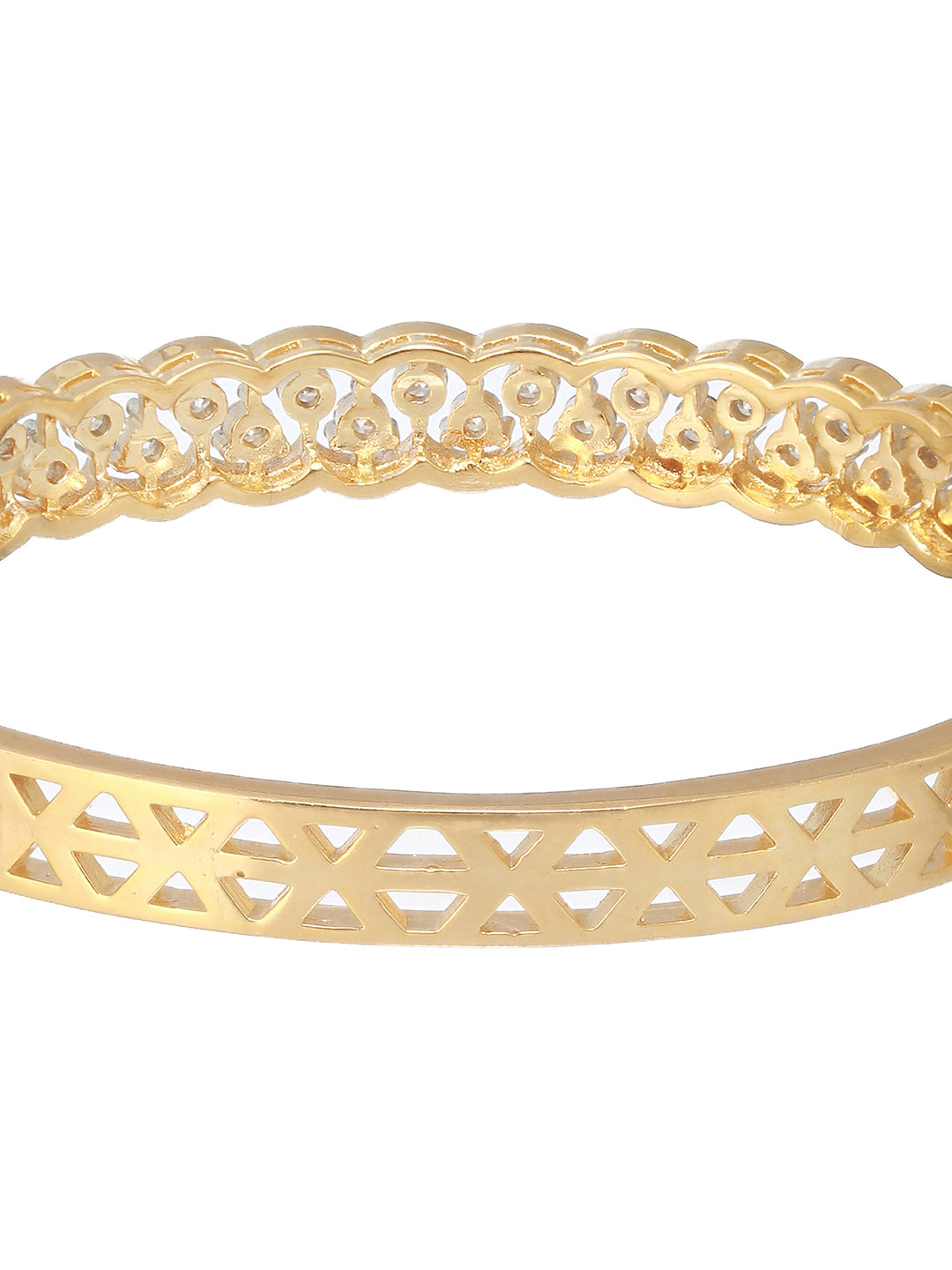 Gold Plated CZ Studded Minimal Bangle Bracelet