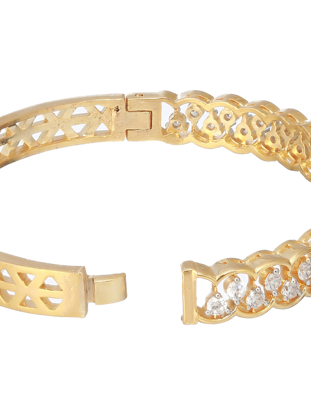 Gold Plated CZ Studded Minimal Bangle Bracelet