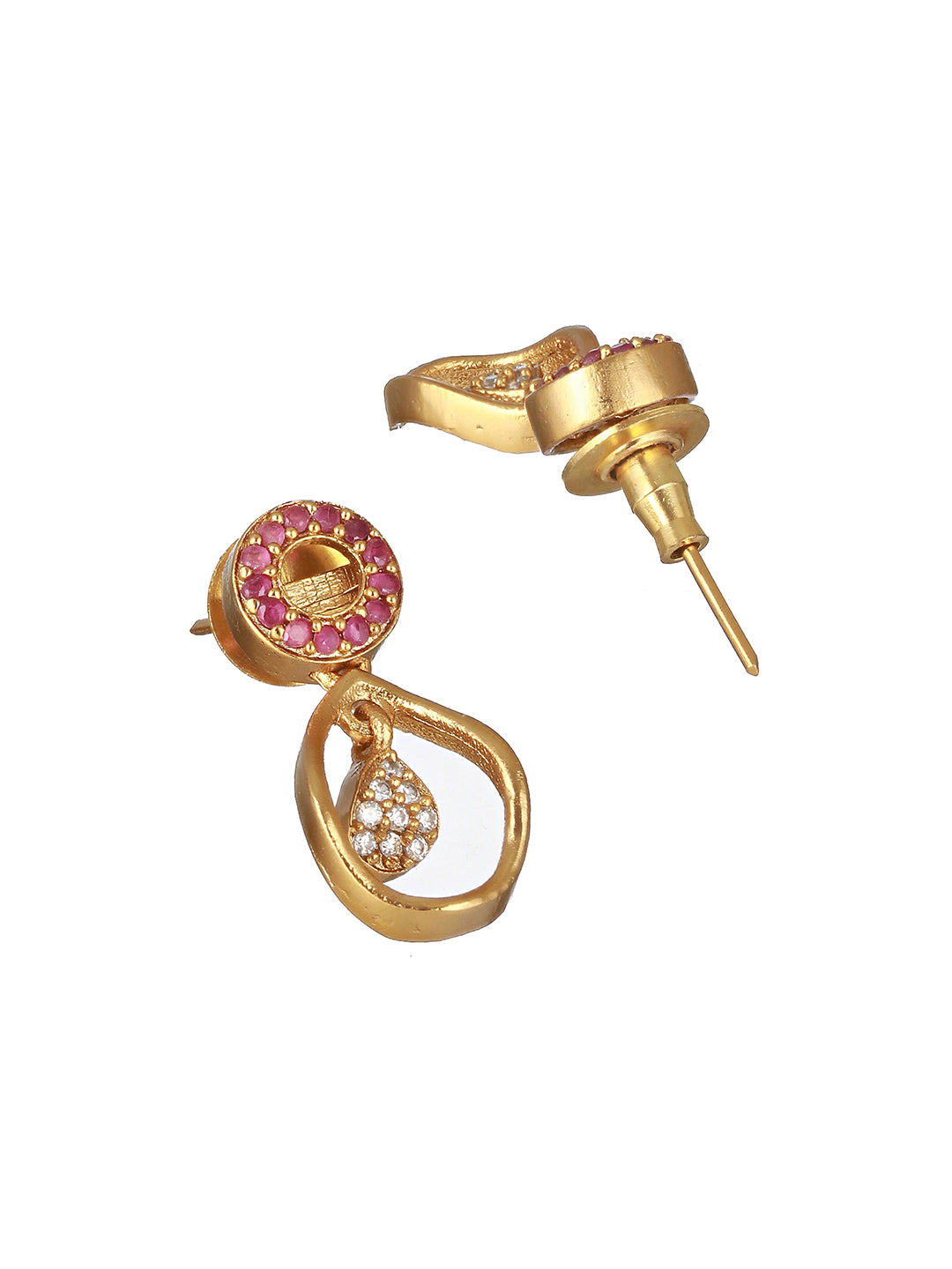 Gold Plated CZ Studded Minimal Jewellery Set