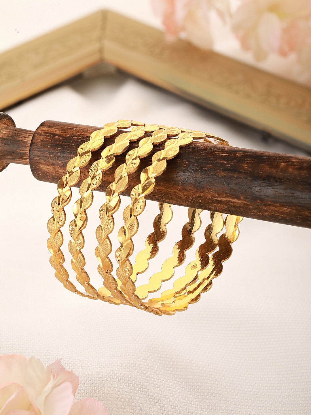 Set of 2 Gold Plated Filgree Handcrafted Bangles