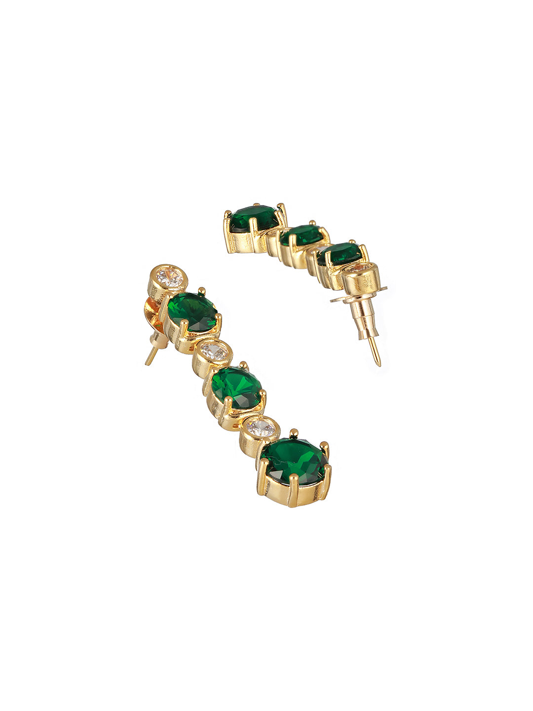 Gold Plated Green CZ  Minimal Jewellery  Set
