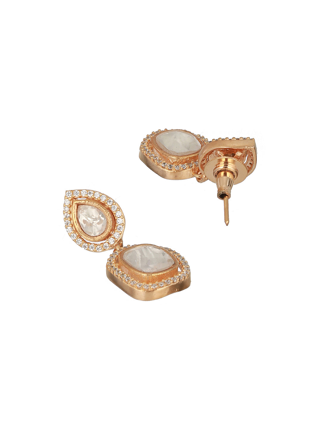 Gold Toned Original Kundan Minimal drop Earring