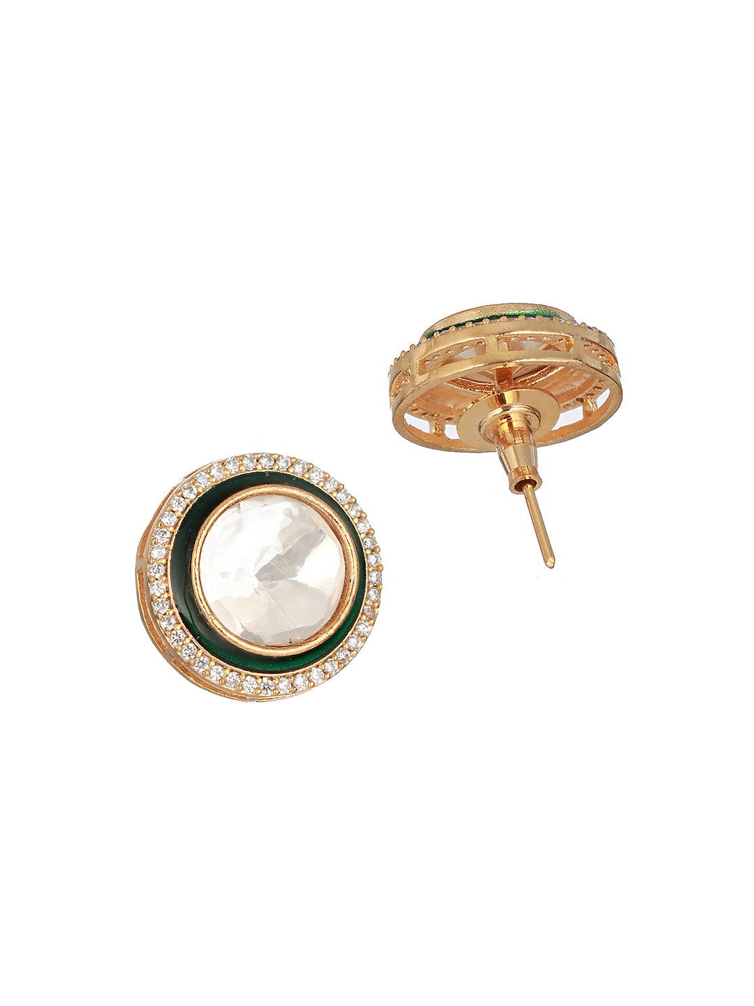 Gold Plated Original Kundan Studded Minimal Officewear Studds Earring