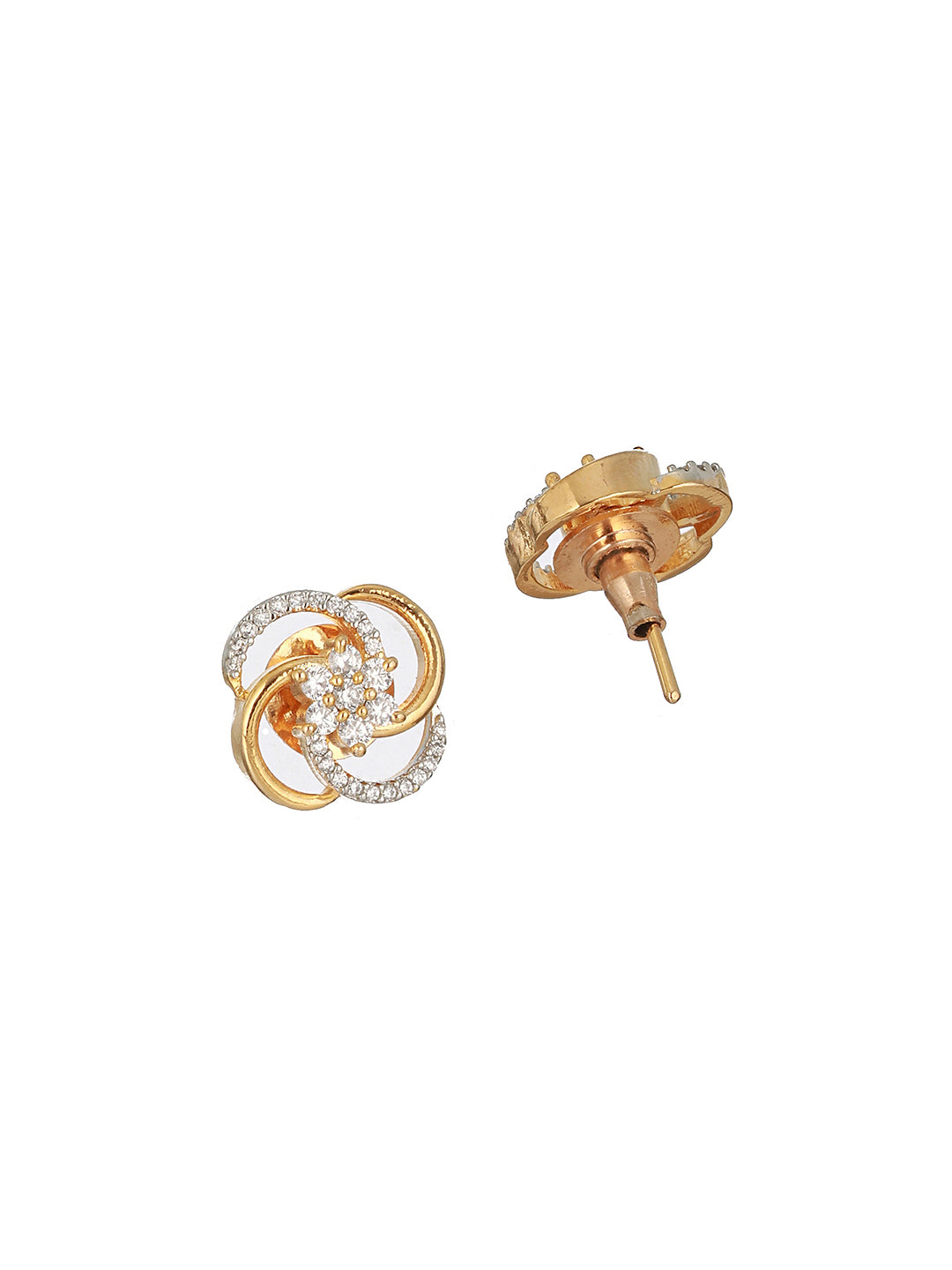 Gold Plated CZ Minimal Office Wear Studds Earring