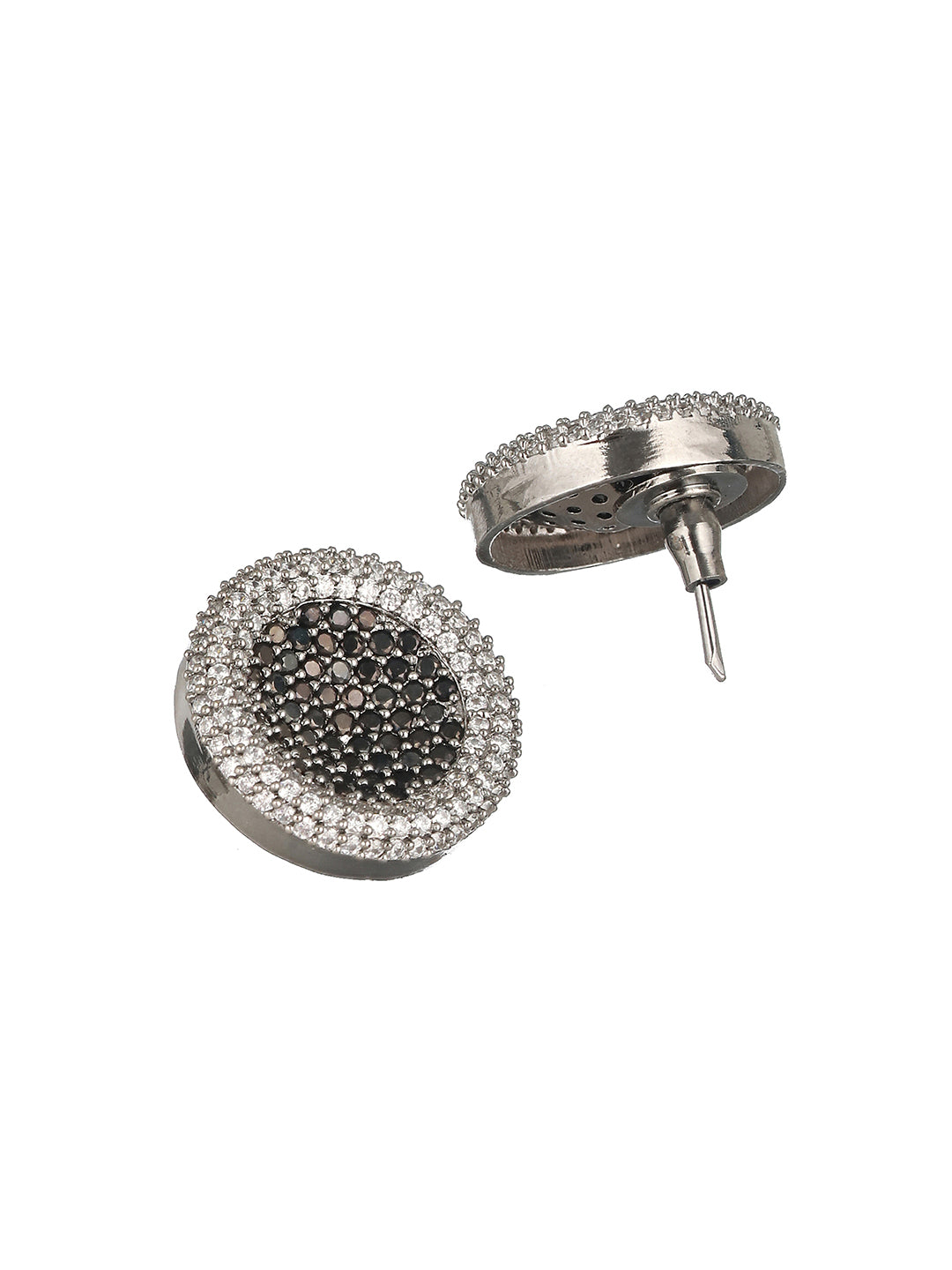 Black  CZ Studded Minimal Designer Studds Earrings