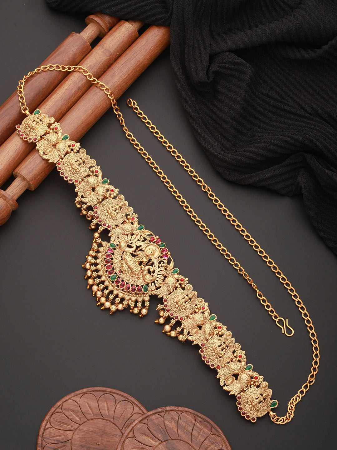 Gold Plated Antique Bridal  Temple Hip Belt Kamarbandh