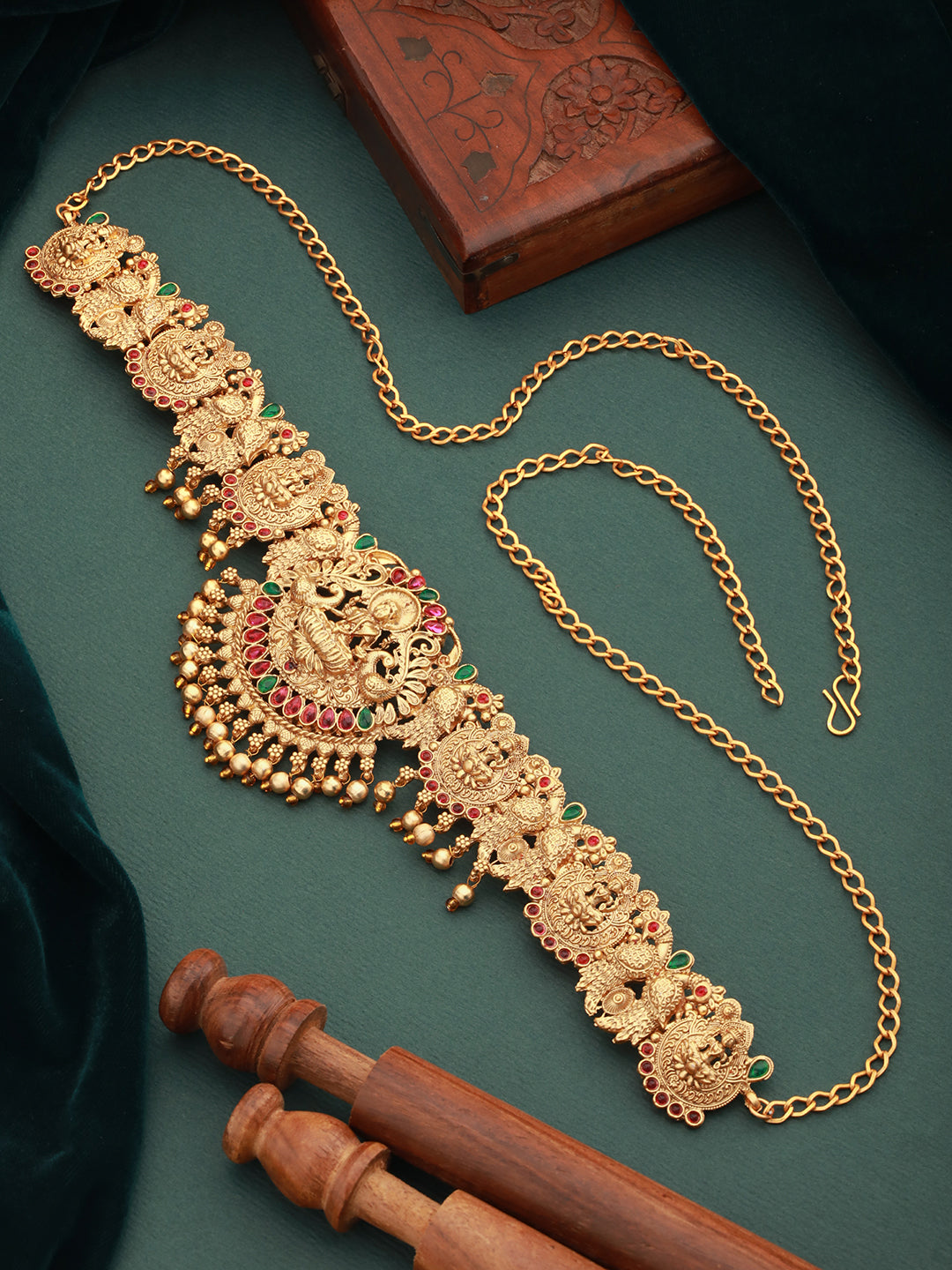 Gold Plated Antique Bridal  Temple Hip Belt Kamarbandh