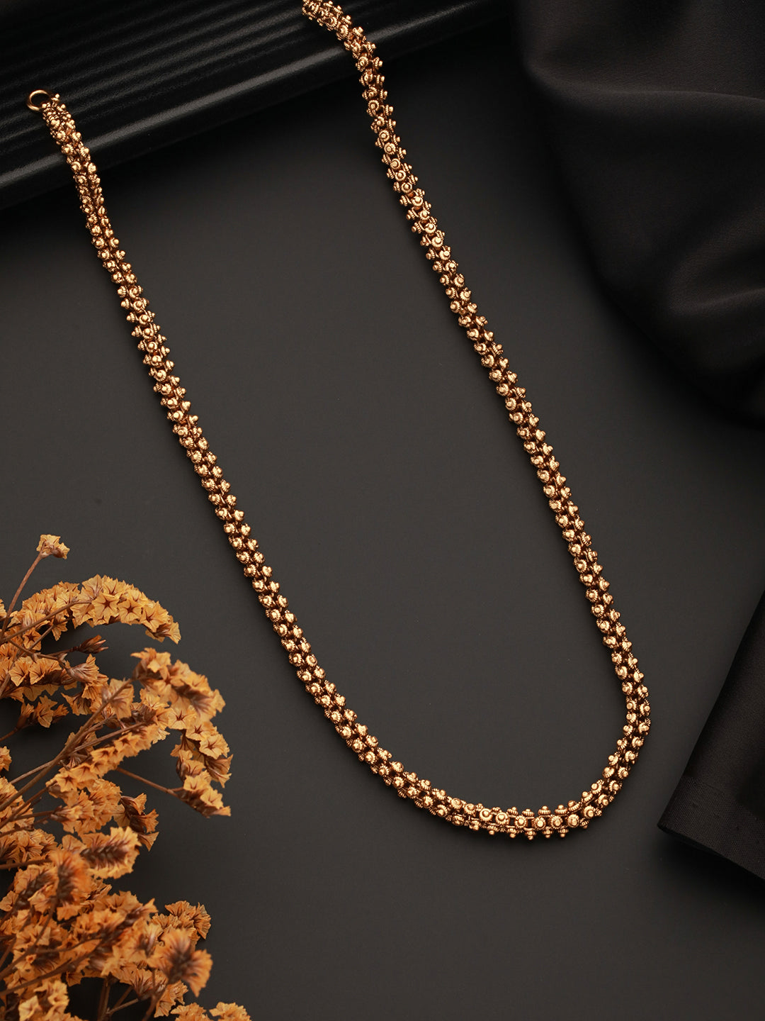 Antique Gold Plated Ball Design 18 inch Dailywear  Necklace  Chain