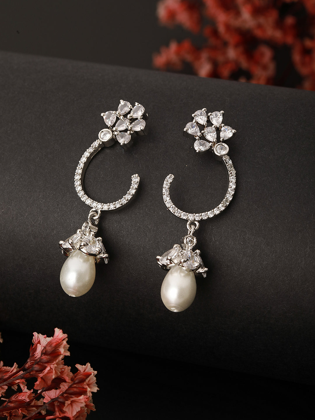 Pearl Beaded 7 Layered Minimal Luxe Choker with AD Earrings  Jewellery  Set