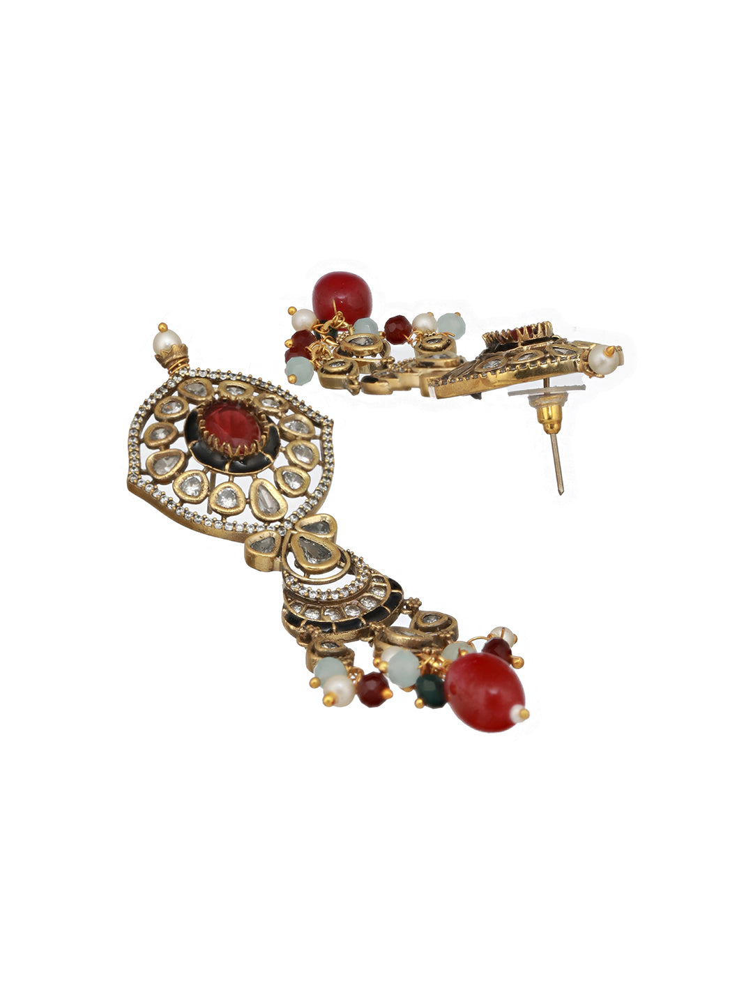 Gold Plated Kundan Studded Multicoloured Bridal Designer Choker Necklace Jewellery set