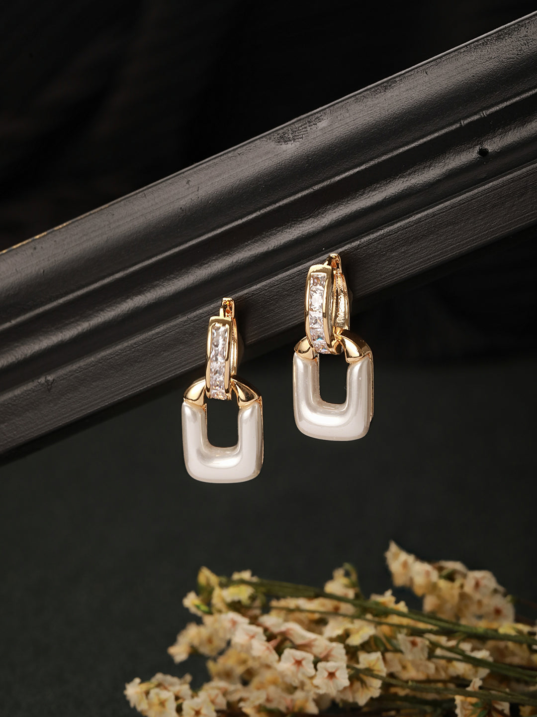 Anti-Tarnish Gold Plated Geometric Hoop Minimal  Earrings