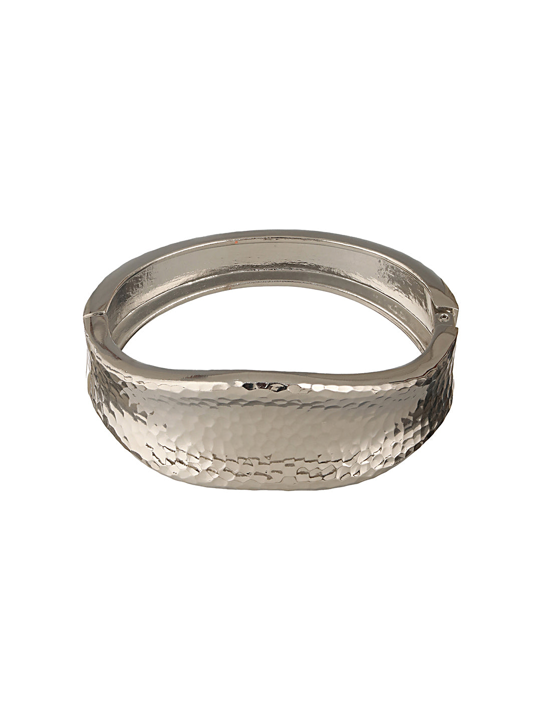 Anti-Tarnish Silver Plated Molten Cuff Bracelet
