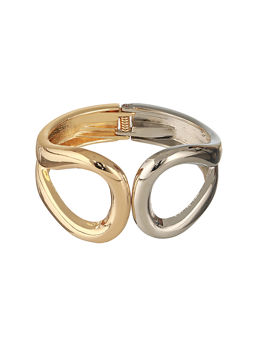 Anti-Tarnish 18k Dual Toned Quirky Kada Cuff Bracelet