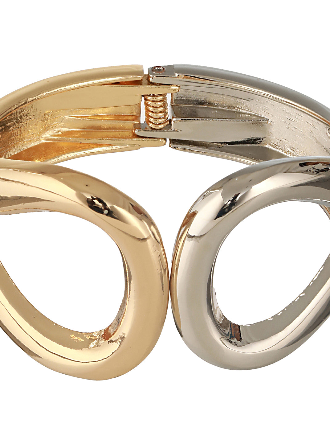 Anti-Tarnish 18k Dual Toned Quirky Kada Cuff Bracelet
