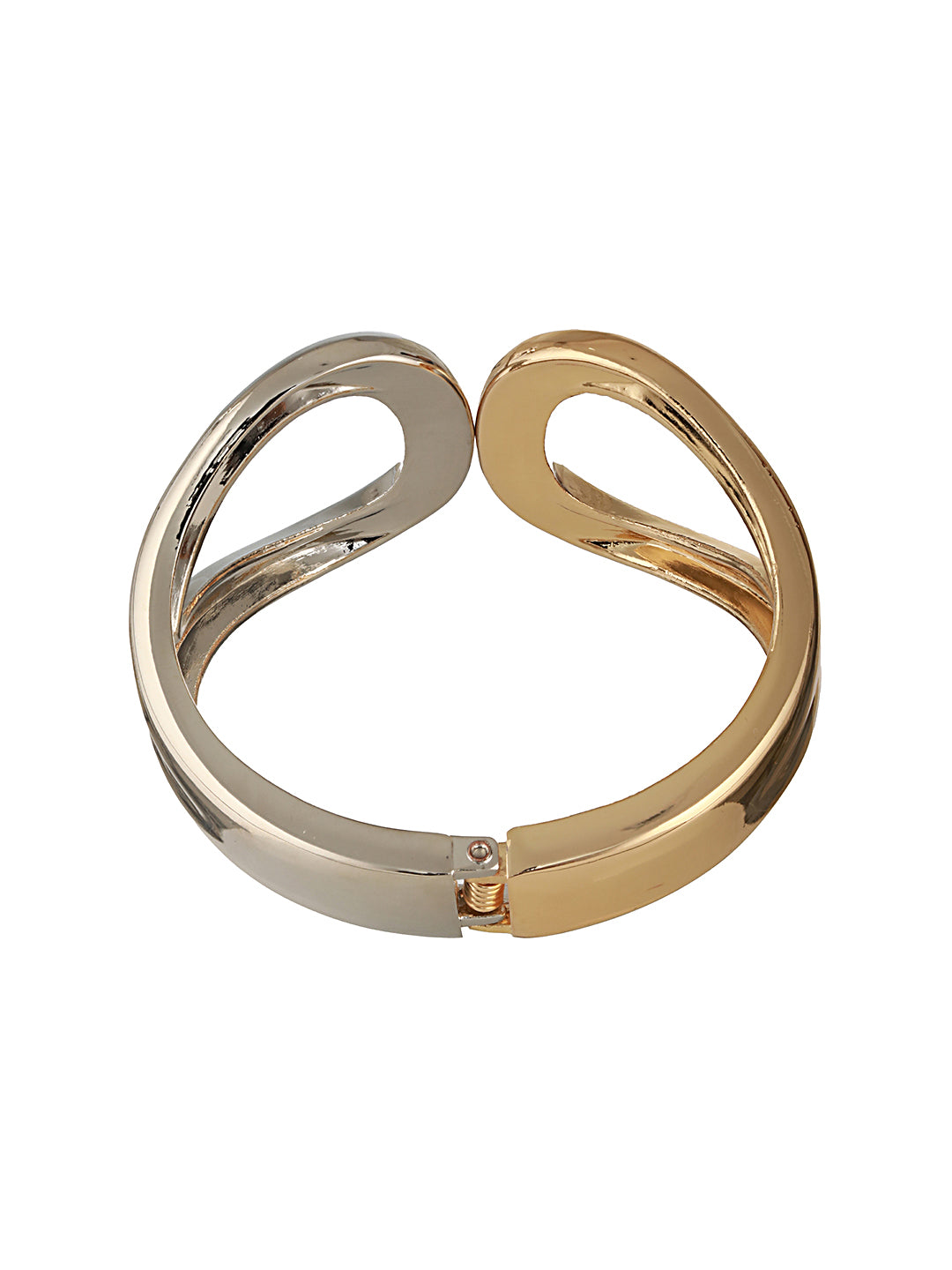 Anti-Tarnish 18k Dual Toned Quirky Kada Cuff Bracelet