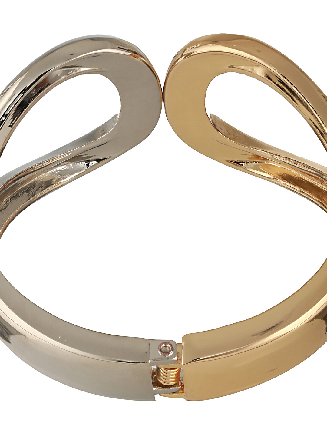 Anti-Tarnish 18k Dual Toned Quirky Kada Cuff Bracelet