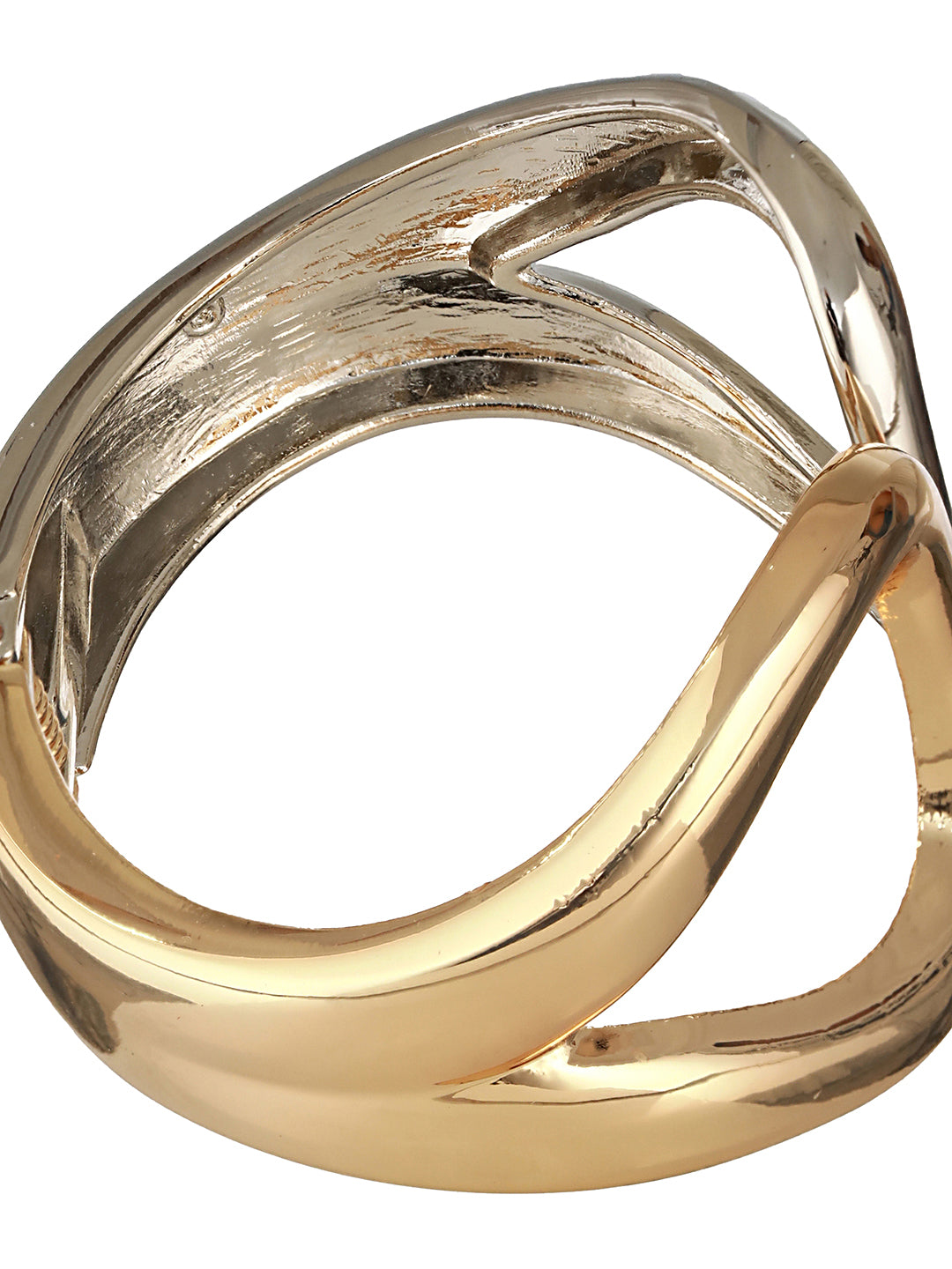 Anti-Tarnish 18k Dual Toned Quirky Kada Cuff Bracelet