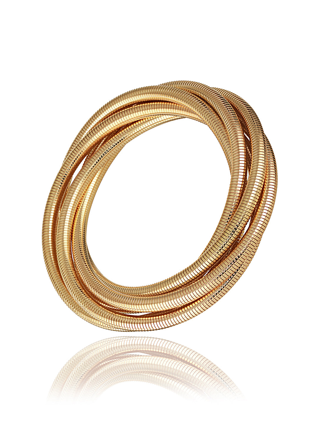 Anti-Tarnish 18k Gold plated Wrapped Snake Bangle Bracelet