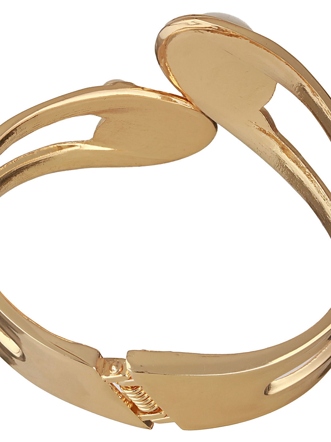 Anti-Tarnish 18k Gold Plated Pearl Studded Cuff Bangle Bracelet