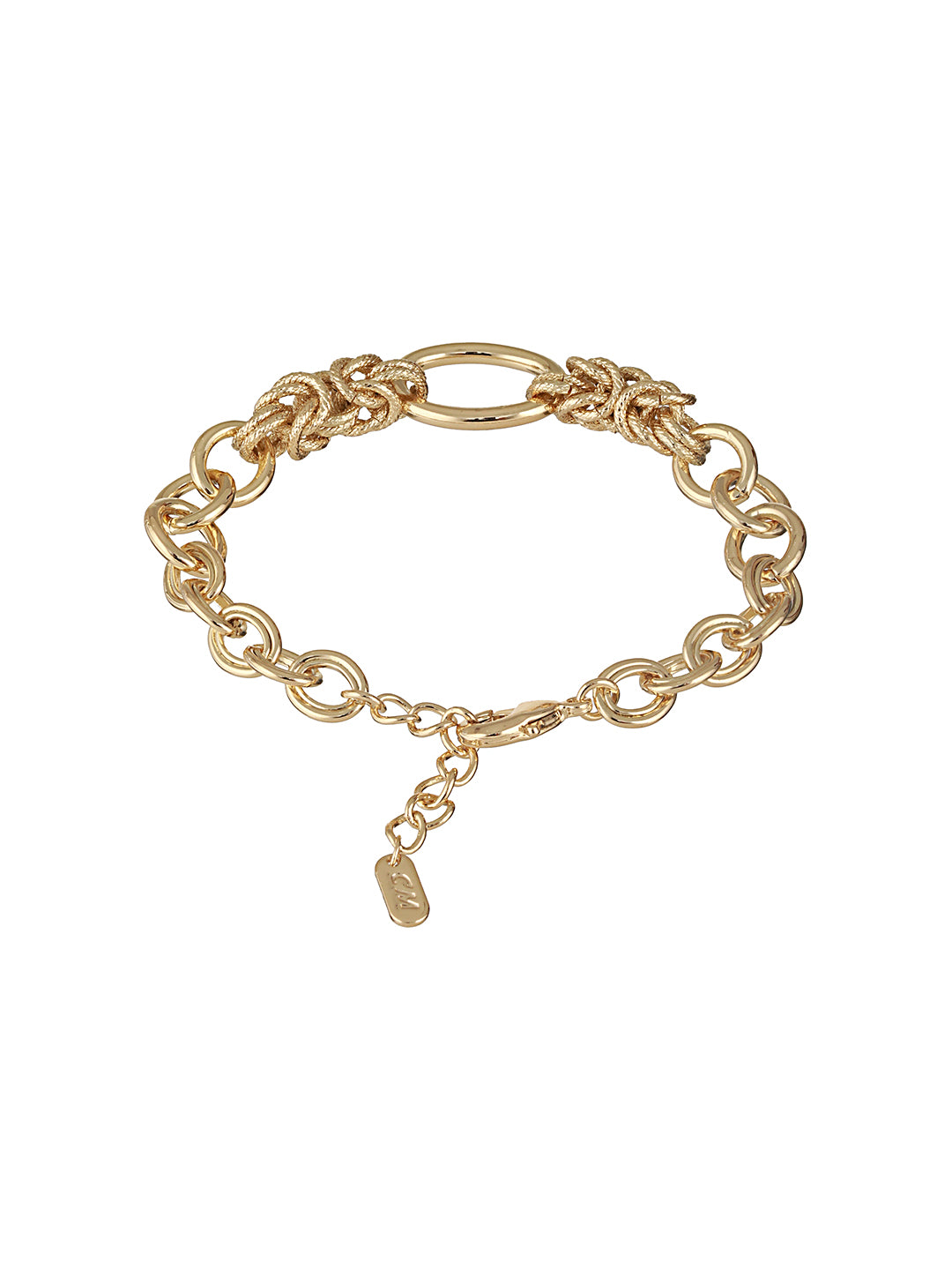 Anti-Tarnish 18k Gold Plated Knotted Link Chain wraparound bracelet