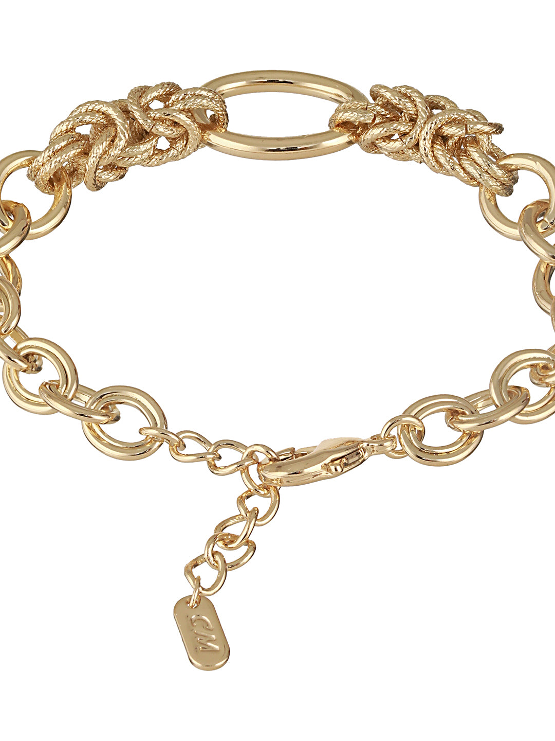 Anti-Tarnish 18k Gold Plated Knotted Link Chain wraparound bracelet