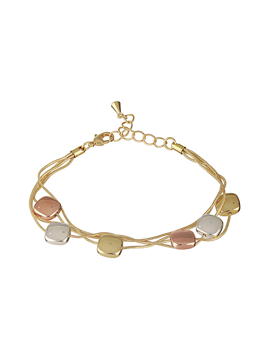 Anti-tarnish 18k Gold Plated Chunky Charm Stack Link Chain Bracelet