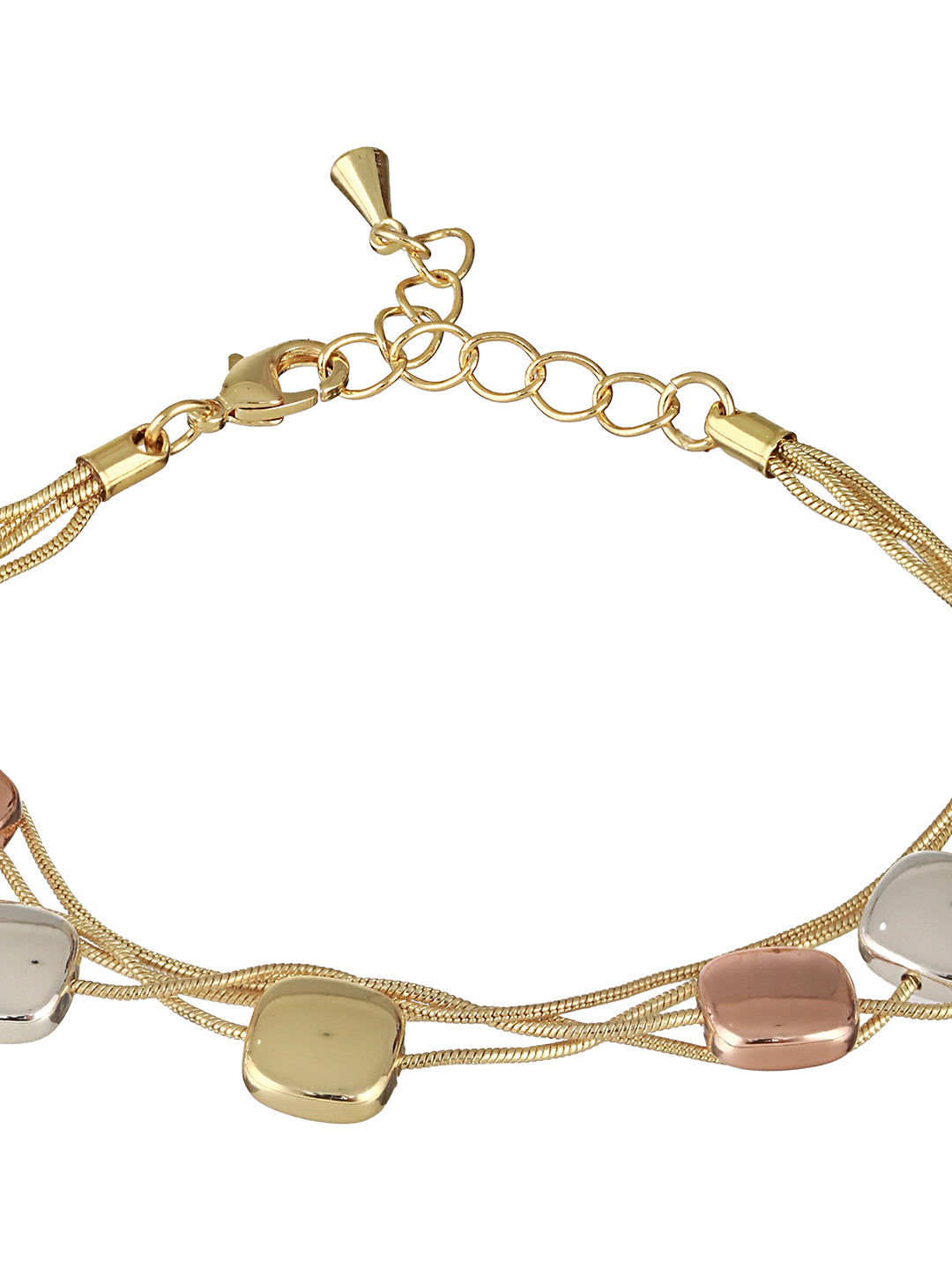 Anti-tarnish 18k Gold Plated Chunky Charm Stack Link Chain Bracelet